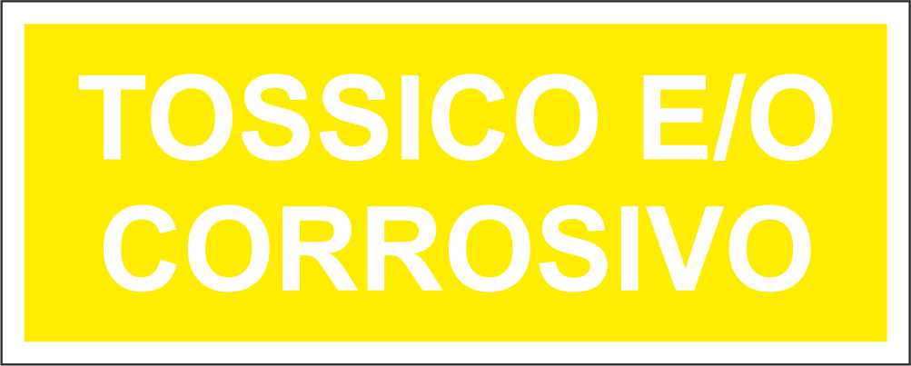 TOSSICO E O CORROSIVO - CARTELLO SEGNALETICO UNI ISO 7010 in Adesivo Resistente, Pannello in Forex, Pannello In Alluminio