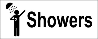 SHOWERS - CARTELLO SEGNALETICO UNI ISO 7010 in Adesivo Resistente, Pannello in Forex, Pannello In Alluminio