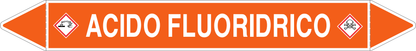 GLOBAL PACCO DA 10 ETICHETTE PER TUBAZIONI - ACIDO FLUORIDRICO - Etichetta Autoadesiva Resistente