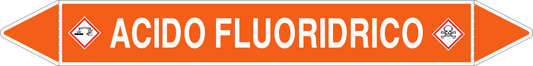 GLOBAL PACCO DA 10 ETICHETTE PER TUBAZIONI - ACIDO FLUORIDRICO - Etichetta Autoadesiva Resistente