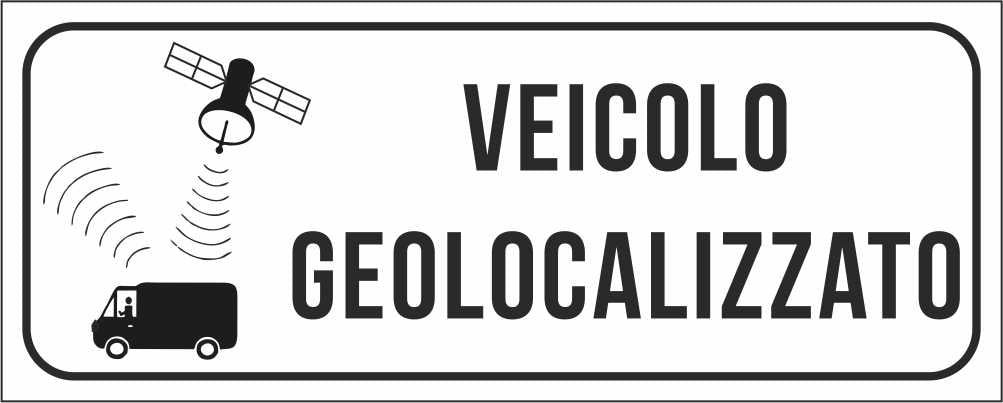 VEICOLO GEOLOCALIZZATO - CARTELLO SEGNALETICO UNI ISO 7010 in Adesivo Resistente, Pannello in Forex, Pannello In Alluminio