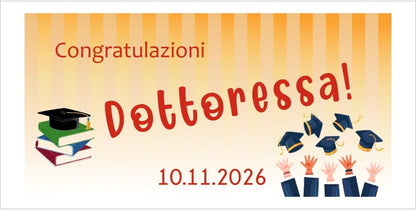 GLOBAL STRISCIONE FONDALE LAUREA - LAUREA mod 8 - STRISCIONE PERSONALIZZATO IN CARTA O IN BANNER PVC ANCHE DA ESTERNO GARANZIA 5 ANNI