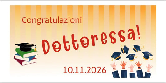 GLOBAL STRISCIONE FONDALE LAUREA - LAUREA mod 8 - STRISCIONE PERSONALIZZATO IN CARTA O IN BANNER PVC ANCHE DA ESTERNO GARANZIA 5 ANNI