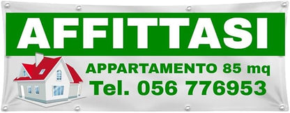 GLOBAL STRISCIONE FONDALE VENDESI AFFITASI - AFFITTASI - STRISCIONE PERSONALIZZATO IN CARTA O IN BANNER PVC ANCHE DA ESTERNO GARANZIA 5 ANNI