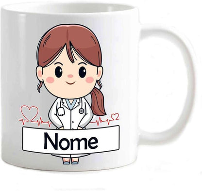 Tazza in ceramica Stampata - Dottoressa personalizzata con nome - Tazza 320 ml in Ceramica Bianca, Stampa in alta definizione Idea Regalo Originale e Unica MADE IN ITALY