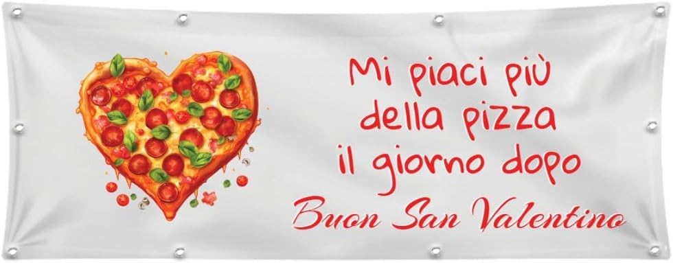 GLOBAL STRISCIONE FONDALE ANNIVERSARIO - BUON SANVALENTINO mod 3 - STRISCIONE PERSONALIZZATO IN CARTA O IN BANNER PVC ANCHE DA ESTERNO GARANZIA 5 ANNI