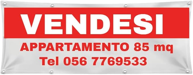GLOBAL STRISCIONE FONDALE VENDESI AFFITASI - VENDESI - STRISCIONE PERSONALIZZATO IN CARTA O IN BANNER PVC ANCHE DA ESTERNO GARANZIA 5 ANNI