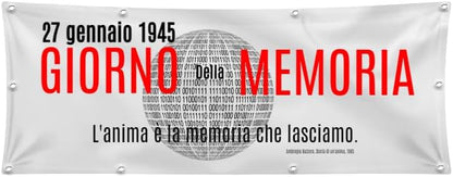 GLOBAL STRISCIONE FONDALE RICORRENZA - IL GIORNO DELLA MEMORIA - STRISCIONE PERSONALIZZATO IN CARTA O IN BANNER PVC ANCHE DA ESTERNO GARANZIA 5 ANNI