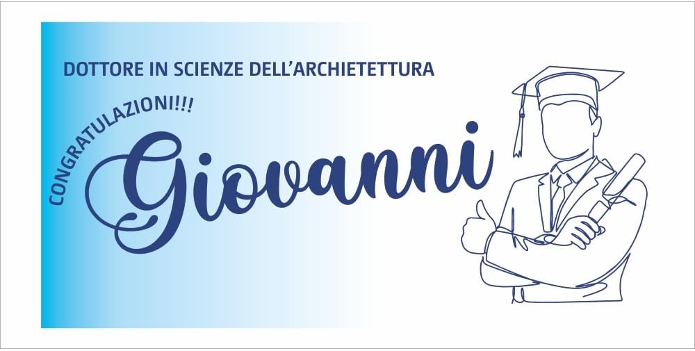 GLOBAL STRISCIONE FONDALE LAUREA - LAUREA mod 9 - STRISCIONE PERSONALIZZATO IN CARTA O IN BANNER PVC ANCHE DA ESTERNO GARANZIA 5 ANNI