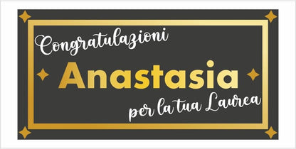 GLOBAL STRISCIONE FONDALE LAUREA - LAUREA mod 5 - STRISCIONE PERSONALIZZATO IN CARTA O IN BANNER PVC ANCHE DA ESTERNO GARANZIA 5 ANNI