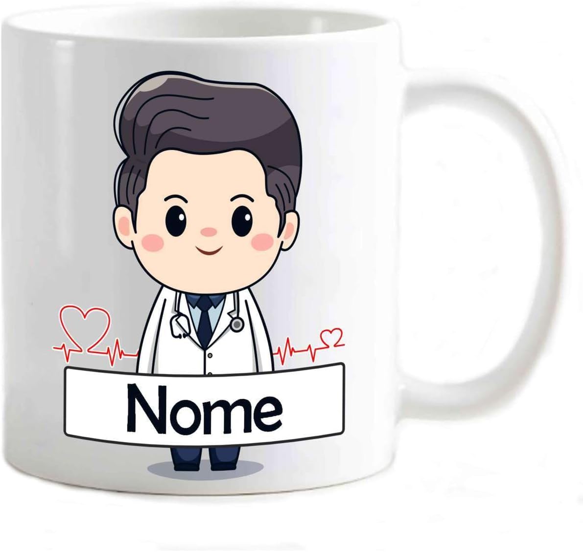 Tazza in ceramica Stampata - Dottore personalizzata con nome - Tazza 320 ml in Ceramica Bianca, Stampa in alta definizione Idea Regalo Originale e Unica MADE IN ITALY