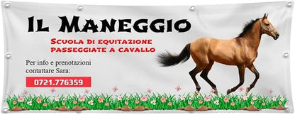 GLOBAL STRISCIONE FONDALE  ATTIVITÀ - MANEGGIO - STRISCIONE PERSONALIZZATO IN CARTA O IN BANNER PVC ANCHE DA ESTERNO GARANZIA 5 ANNI
