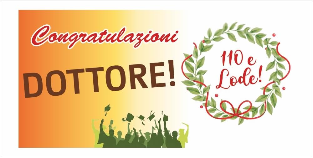 GLOBAL STRISCIONE FONDALE LAUREA - LAUREA mod 10 - STRISCIONE PERSONALIZZATO IN CARTA O IN BANNER PVC ANCHE DA ESTERNO GARANZIA 5 ANNI