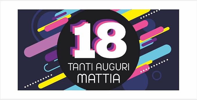 GLOBAL STRISCIONE FONDALE COMPLEANNO - 18 ANNI MOD. 4 - STRISCIONE PERSONALIZZATO IN CARTA O IN BANNER PVC ANCHE DA ESTERNO GARANZIA 5 ANNI