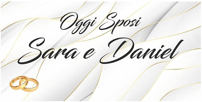 GLOBAL STRISCIONE FONDALE MATRIMONIO - MATRIMONIO MOD. 1 - STRISCIONE PERSONALIZZATO IN CARTA O IN BANNER PVC ANCHE DA ESTERNO GARANZIA 5 ANNI