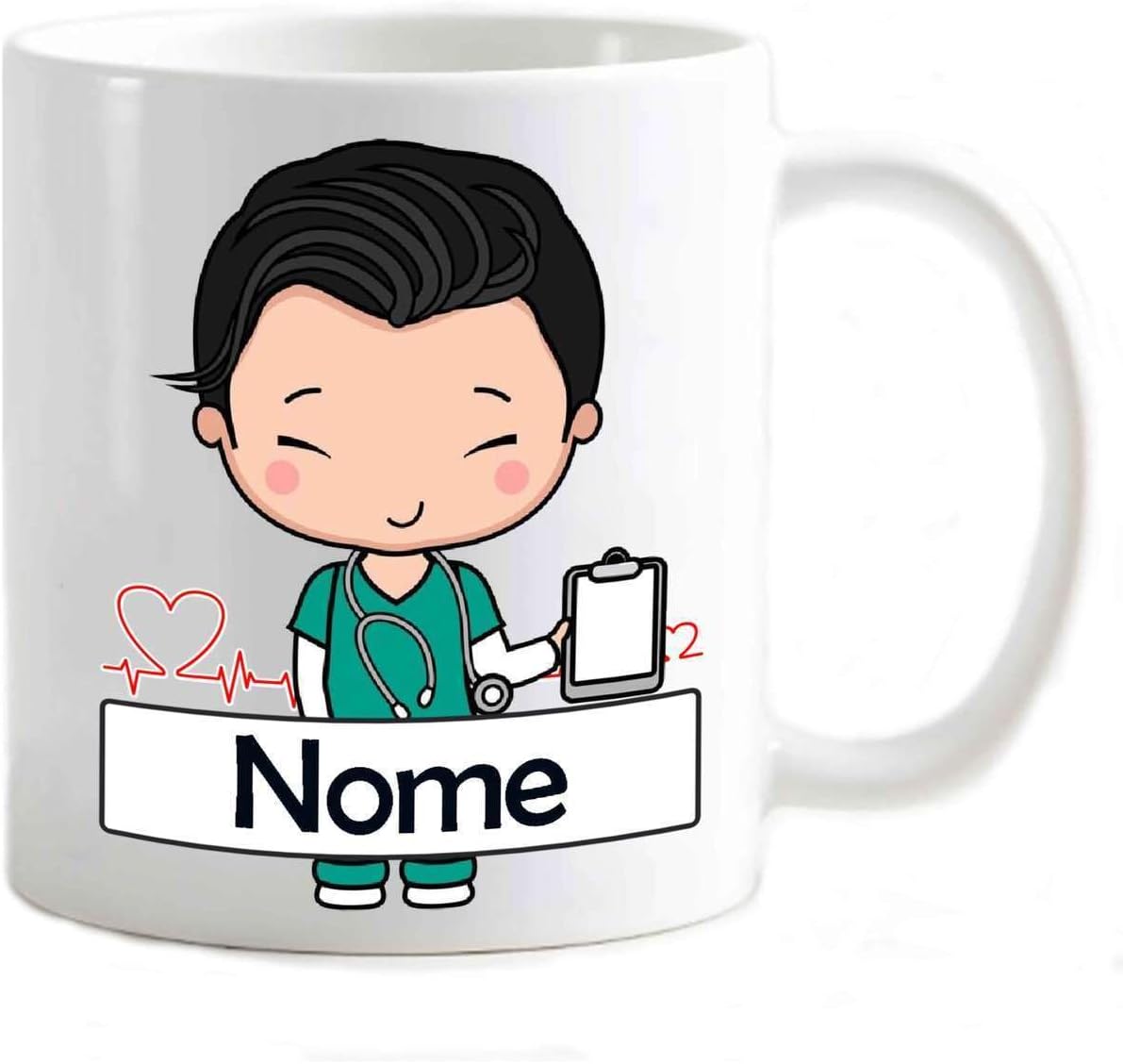 Tazza in ceramica Stampata - Infermiere personalizzata con nome - Tazza 320 ml in Ceramica Bianca, Stampa in alta definizione Idea Regalo Originale e Unica MADE IN ITALY