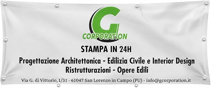 GLOBAL STRISCIONE FONDALE  ATTIVITÀ - ARCHITETTO - STRISCIONE PERSONALIZZATO IN CARTA O IN BANNER PVC ANCHE DA ESTERNO GARANZIA 5 ANNI