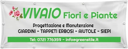 GLOBAL STRISCIONE FONDALE  ATTIVITÀ - VIVAIO - STRISCIONE PERSONALIZZATO IN CARTA O IN BANNER PVC ANCHE DA ESTERNO GARANZIA 5 ANNI