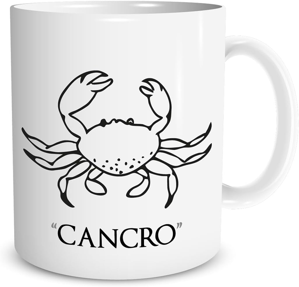 Tazza in ceramica Stampata - CANCRO SEGNO ZODIACALE OROSCOPO mod 2 - Tazza 320 ml in Ceramica Bianca, Stampa in alta definizione Idea Regalo Originale e Unica MADE IN ITALY