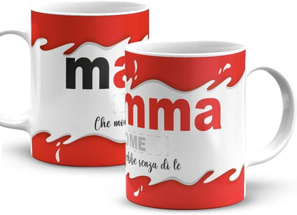 Tazza in ceramica Stampata - Che mondo sarebbe senza di te Mamma personalizzata con nome - Tazza 320 ml in Ceramica Bianca, Stampa in alta definizione Idea Regalo Originale e Unica MADE IN ITALY