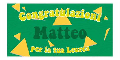GLOBAL STRISCIONE FONDALE LAUREA - LAUREA mod 3 - STRISCIONE PERSONALIZZATO IN CARTA O IN BANNER PVC ANCHE DA ESTERNO GARANZIA 5 ANNI