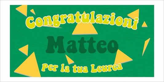 GLOBAL STRISCIONE FONDALE LAUREA - LAUREA mod 3 - STRISCIONE PERSONALIZZATO IN CARTA O IN BANNER PVC ANCHE DA ESTERNO GARANZIA 5 ANNI