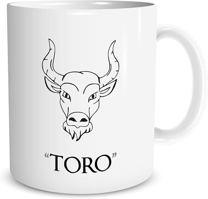 Tazza in ceramica Stampata - TORO SEGNO ZODIACALE OROSCOPO mod 2 - Tazza 320 ml in Ceramica Bianca, Stampa in alta definizione Idea Regalo Originale e Unica MADE IN ITALY