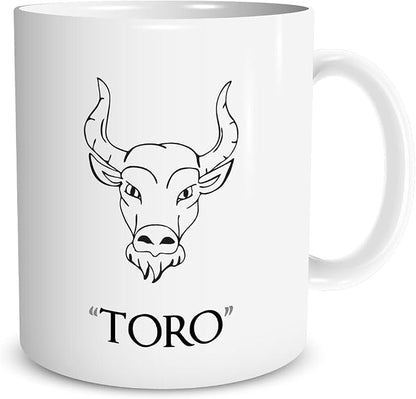 Tazza in ceramica Stampata - TORO SEGNO ZODIACALE OROSCOPO mod 2 - Tazza 320 ml in Ceramica Bianca, Stampa in alta definizione Idea Regalo Originale e Unica MADE IN ITALY