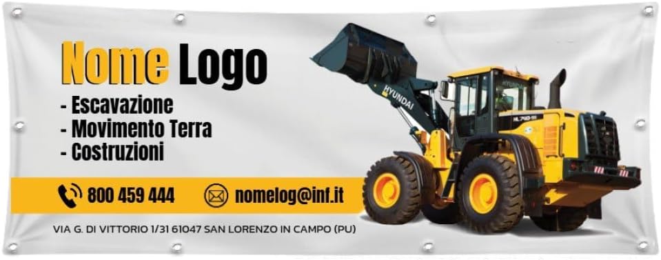 GLOBAL STRISCIONE FONDALE  ATTIVITÀ - ESCAVAZIONE - STRISCIONE PERSONALIZZATO IN CARTA O IN BANNER PVC ANCHE DA ESTERNO GARANZIA 5 ANNI