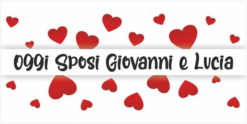 GLOBAL STRISCIONE FONDALE MATRIMONIO - MATRIMONIO MOD. 4 - STRISCIONE PERSONALIZZATO IN CARTA O IN BANNER PVC ANCHE DA ESTERNO GARANZIA 5 ANNI