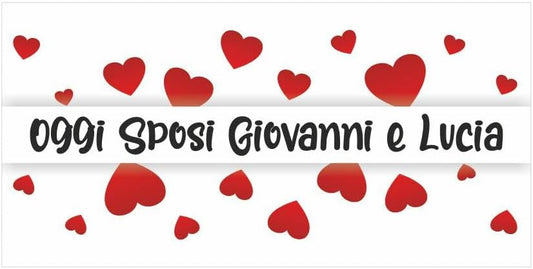 GLOBAL STRISCIONE FONDALE MATRIMONIO - MATRIMONIO MOD. 4 - STRISCIONE PERSONALIZZATO IN CARTA O IN BANNER PVC ANCHE DA ESTERNO GARANZIA 5 ANNI