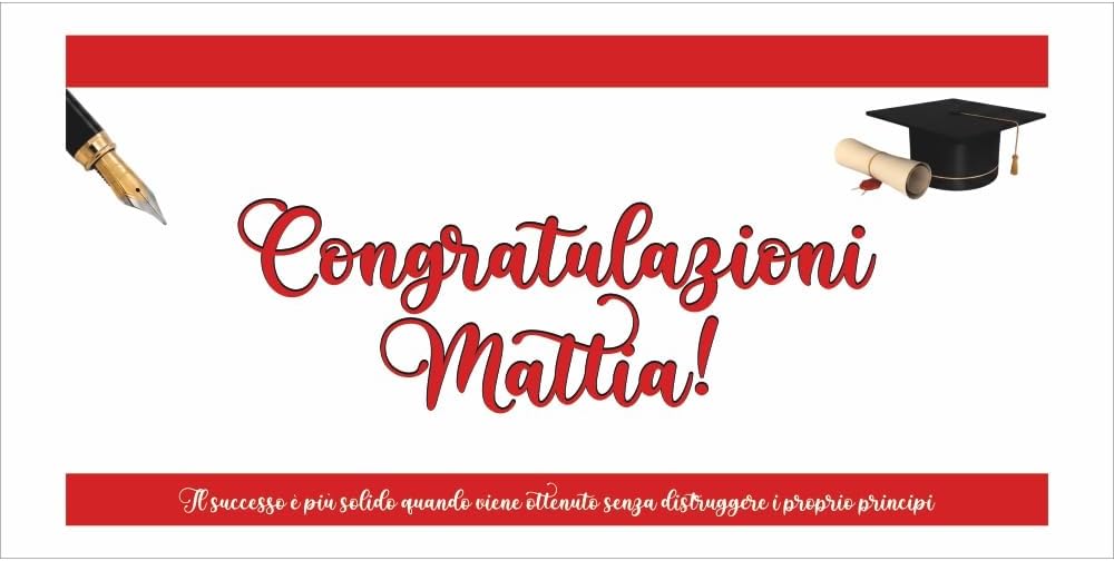 GLOBAL STRISCIONE FONDALE LAUREA - LAUREA mod 6 - STRISCIONE PERSONALIZZATO IN CARTA O IN BANNER PVC ANCHE DA ESTERNO GARANZIA 5 ANNI