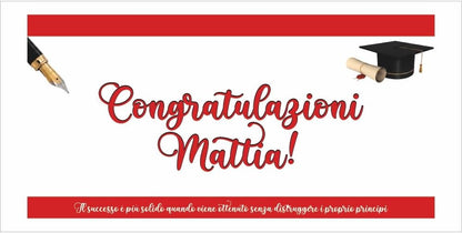 GLOBAL STRISCIONE FONDALE LAUREA - LAUREA mod 6 - STRISCIONE PERSONALIZZATO IN CARTA O IN BANNER PVC ANCHE DA ESTERNO GARANZIA 5 ANNI
