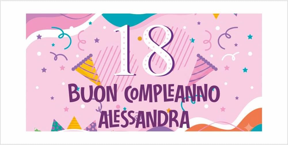 GLOBAL STRISCIONE FONDALE COMPLEANNO - 18 ANNI MOD. 5 - STRISCIONE PERSONALIZZATO IN CARTA O IN BANNER PVC ANCHE DA ESTERNO GARANZIA 5 ANNI
