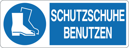 SCHUTZSCHUHE BENUTZEN - CARTELLO SEGNALETICO UNI ISO 7010 in Adesivo, Pannello in Forex, Pannello In Alluminio