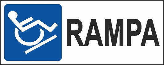RAMPA - CARTELLO SEGNALETICO UNI ISO 7010 in Adesivo Resistente, Pannello in Forex, Pannello In Alluminio