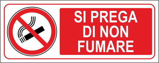 SI PREGA DI NON FUMARE - CARTELLO SEGNALETICO UNI ISO 7010 in Adesivo Resistente, Pannello in Forex, Pannello In Alluminio