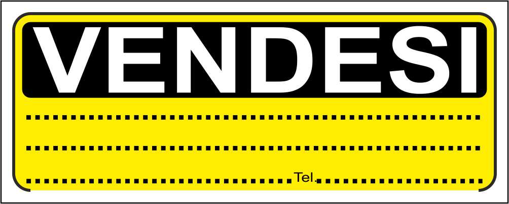 Vendesi con fondo giallo - CARTELLO SEGNALETICO UNI ISO 7010 in Adesivo Resistente, Pannello in Forex, Pannello In Alluminio