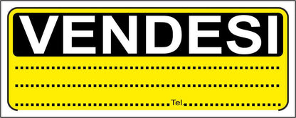 Vendesi con fondo giallo - CARTELLO SEGNALETICO UNI ISO 7010 in Adesivo Resistente, Pannello in Forex, Pannello In Alluminio