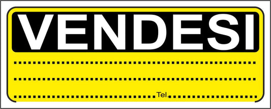 Vendesi con fondo giallo - CARTELLO SEGNALETICO UNI ISO 7010 in Adesivo Resistente, Pannello in Forex, Pannello In Alluminio