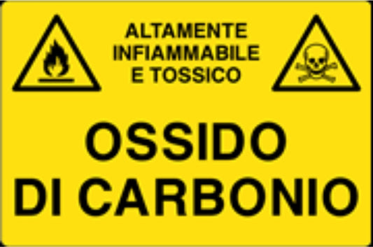 GLOBAL CARTELLO SEGNALETICO - OSSIDO DI CARBONIO - Adesivo Resistente, Pannello in Forex, Pannello In Alluminio