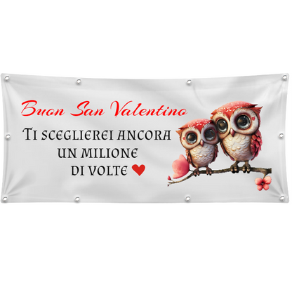 GLOBAL STRISCIONE FONDALE ANNIVERSARIO - SAN VALENTINO AMORE - IN CARTA O IN BANNER PVC ANCHE DA ESTERNO GARANZIA 5 ANNI