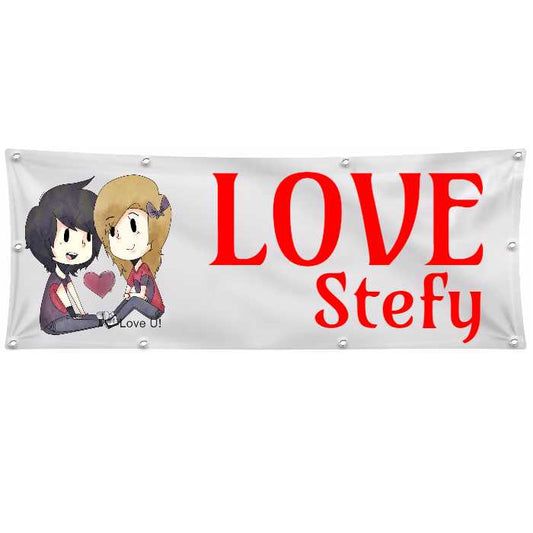 GLOBAL STRISCIONE FONDALE ANNIVERSARIO - SAN VALENTINO LOVE CON NOME PERSONALIZZATO - IN CARTA O IN BANNER PVC ANCHE DA ESTERNO GARANZIA 5 ANNI