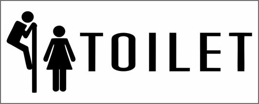 Uomo donna toilette divertente - CARTELLO SEGNALETICO UNI ISO 7010 in Adesivo Resistente, Pannello in Forex, Pannello In Alluminio