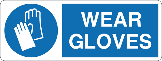 WEAR GLOVES - CARTELLO SEGNALETICO UNI ISO 7010 in Adesivo, Pannello in Forex, Pannello In Alluminio