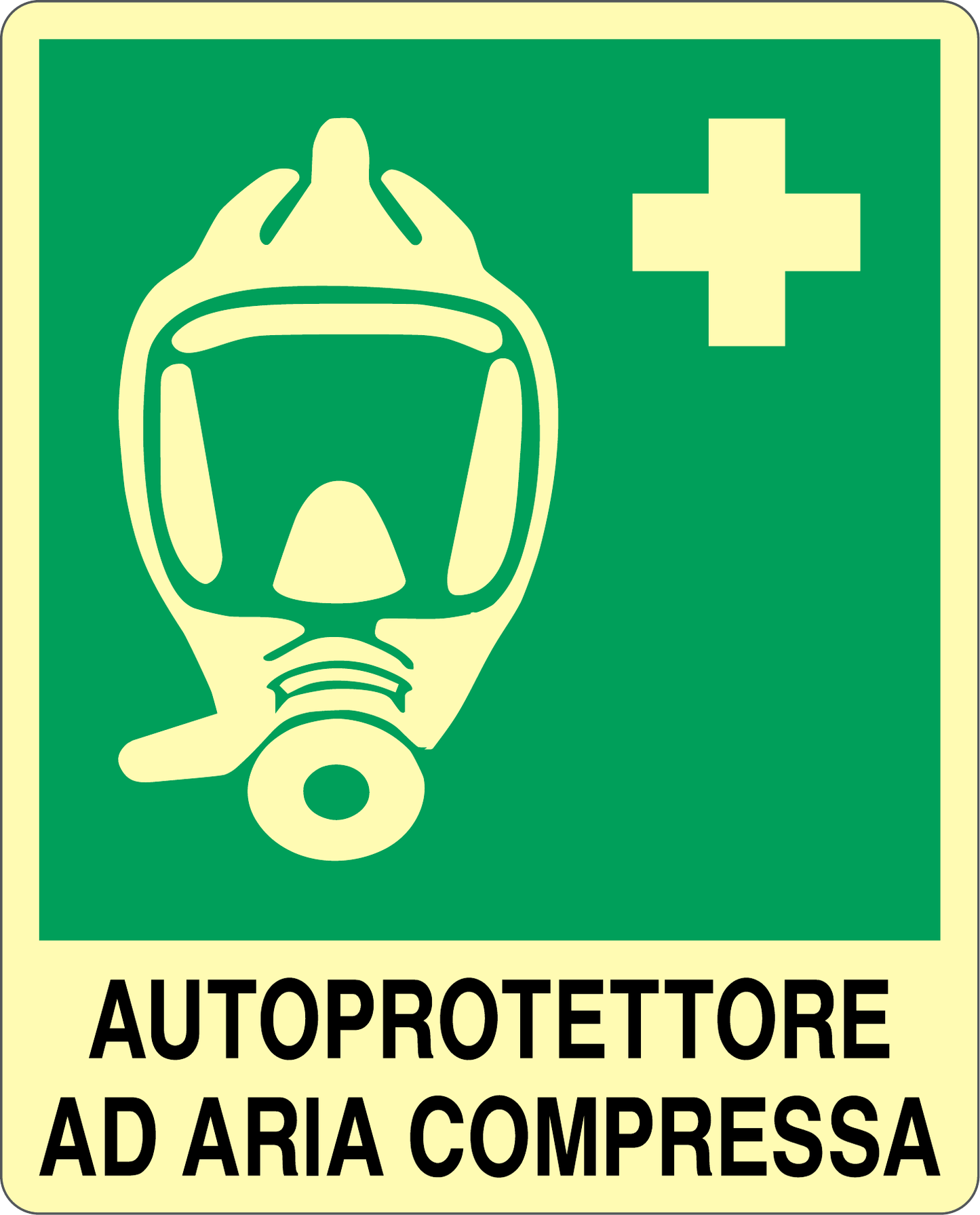 GLOBAL CARTELLO SEGNALETICO LUMINESCENTE - AUTOPROTETTORE AD ARIA COMPRESSA - Adesivo Luminescente O Pannello Rigido Luminescente