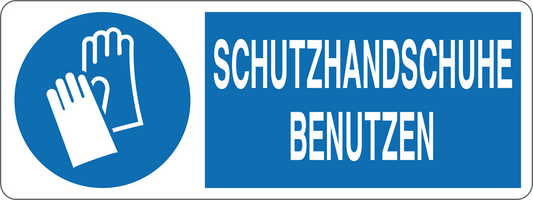 SCHUTZHANDSCHUHE BENUTZEN - CARTELLO SEGNALETICO UNI ISO 7010 in Adesivo, Pannello in Forex, Pannello In Alluminio