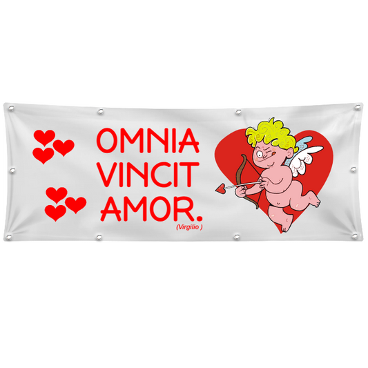 GLOBAL STRISCIONE FONDALE ANNIVERSARIO - SAN VALENTINO OMNIA - IN CARTA O IN BANNER PVC ANCHE DA ESTERNO GARANZIA 5 ANNI