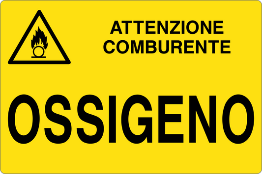 GLOBAL CARTELLO SEGNALETICO - OSSIGENO - Adesivo Resistente, Pannello in Forex, Pannello In Alluminio