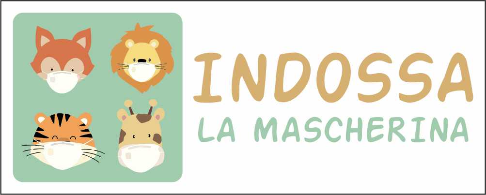 INDOSSA LA MASCHERINA PER BAMBINI - CARTELLO SEGNALETICO UNI ISO 7010 in Adesivo Resistente, Pannello in Forex, Pannello In Alluminio